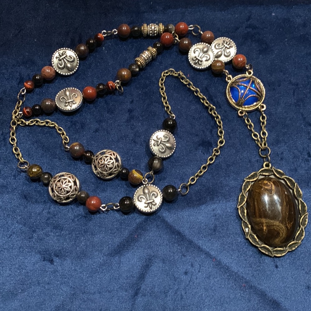 Boho Multicolor Pendant Necklace Festival Jewelry Earthy Bohemian Style
